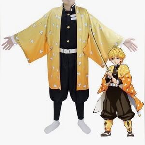NWT Rolecos Demon Slayer, Kimetsu no Yaiba Zenitsu cosplay costume set